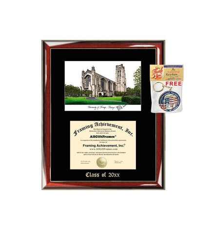 University of Chicago Diploma Frame Emboss Lithograph College Graduation Degree Framing Case Holder Plaque University Diploma Frames
