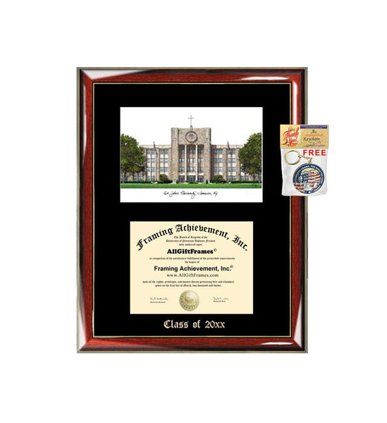 St. John's University Diploma Frame Emboss Lithograph SJU Degree Graduation Certificate Framing Graduate Gift Black Matted University Diploma Frames