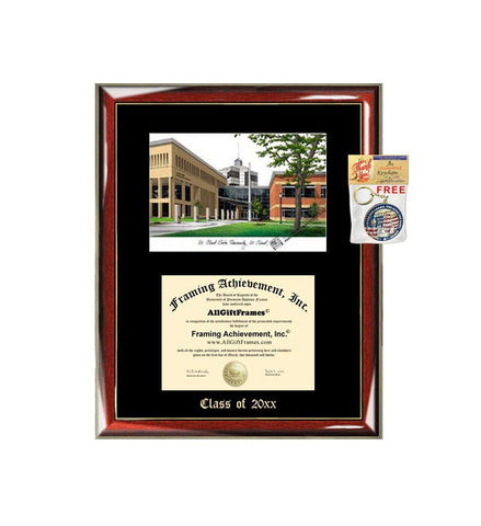 St Cloud State University Diploma Frame Emboss Lithograph SCSU Degree College Framing Graduation Certificate Plaque Single Black Matted University Diploma Frames