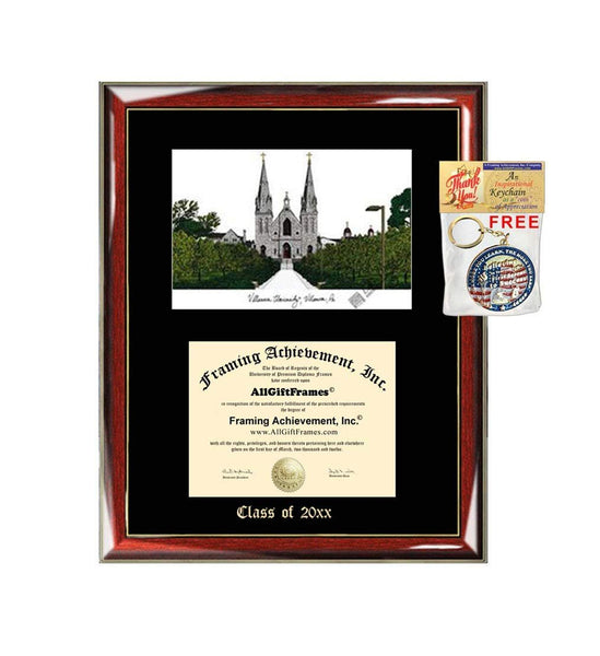 Villanova University Diploma Frame Emboss Lithograph Degree Framing Graduation Gift Plaque Certificate Holder Case Graduate Diploma Frame