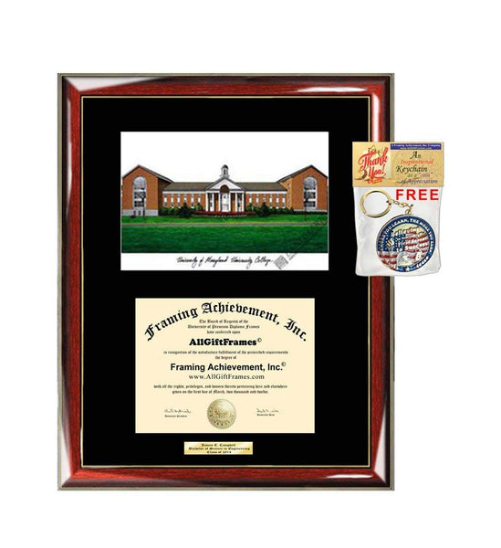 AllGiftFrames University of Maryland University College Diploma Frame Lithograph UMUC Graduation Degree Framing Plaque Holder Case Black Matted Graduate Gift