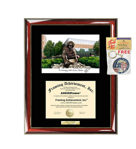 University of North Carolina Charlotte Diploma Frame Lithograph UNCC Graduation Degree Holder Graduate Gifts University Diploma Frames