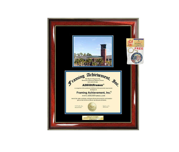 Diploma Frame FGCU Graduation Gift Idea Florida Gulf Coast University Engraved Picture Frames Engraving Degree Large Cheap Graduate Bachelor Masters MBA PHD Doctorate