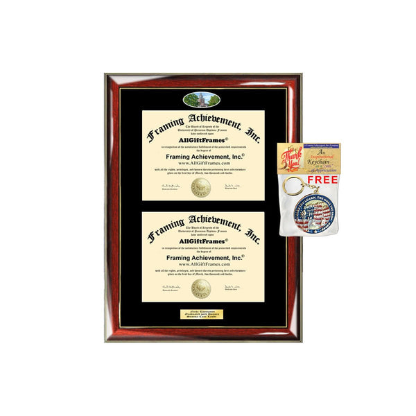 Double Diploma Frame Denison University Dual Degree Holder Fisheye Framing Two Certificate Frames Bachelor Master