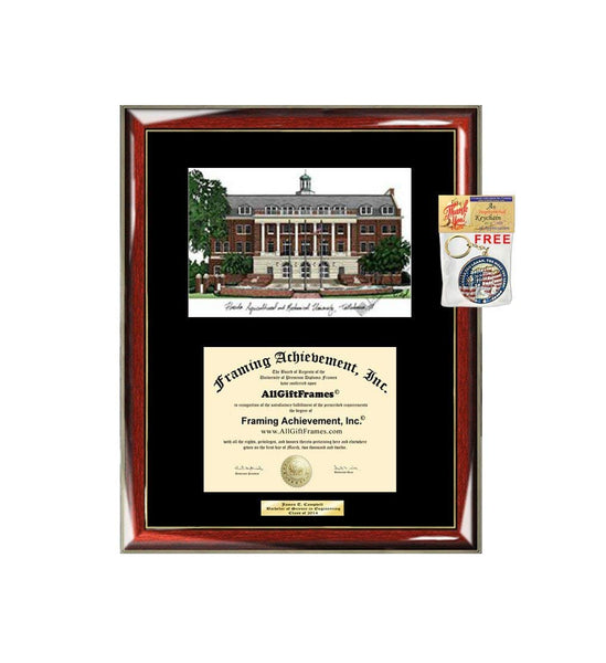 Florida A&M University FAMU Diploma Frame Lithograph Degree Graduation Framing Black Matted Engraved Custom University Graduate Gift Holder Case