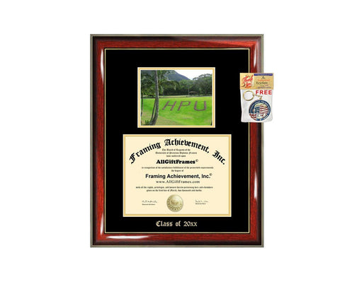 Diploma Frame Big Hawaii Pacific University HPU Graduation Gift Case Embossed Picture Frames Engraving Certificate Holder Graduate Bachelor Masters MBA PHD Doctorate