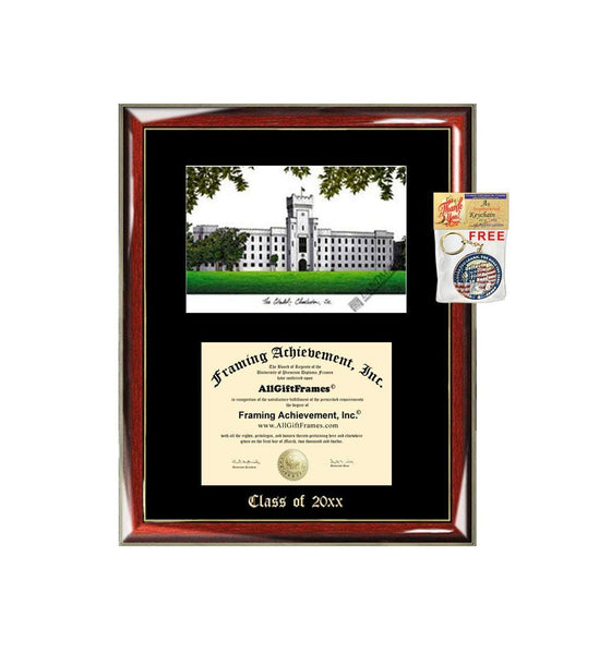 The Citadel Graduation Custom Frame Emboss Lithograph Diploma Degree Framing Embossed Bachelor MBA Master PHD Certificate Framing