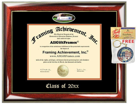 AllGiftFrames Custom Diploma Frame Embossed College Best Graduation Degree Frame Double Mat Campus Fisheye Picture Frame Cheap Degree Certificate Graduate Gift