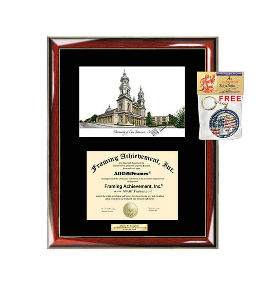 University of San Francisco Diploma Frame Lithograph USF Degree Certificate Framing Graduation Gift Graduate Black Matted Frames