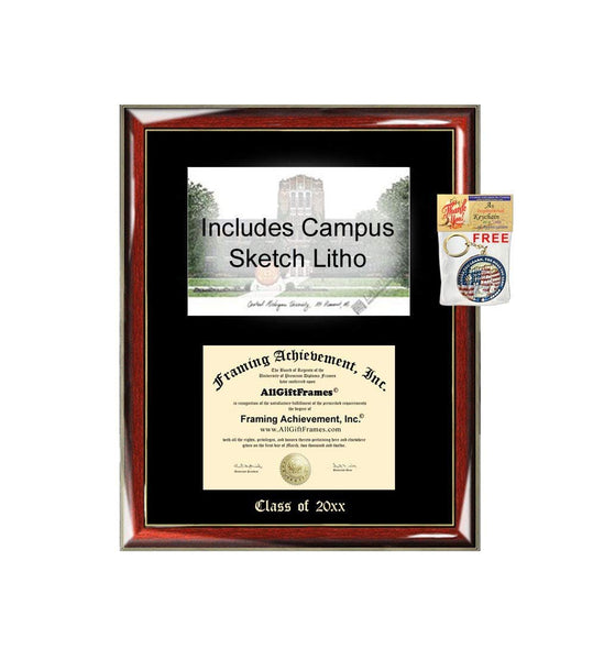 Wayne State University Diploma Frame WSU Emboss Lithograph Degree Framing Certificate Holder Graduation Frames Plaque Graduate Plaque