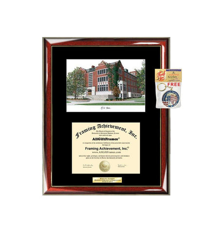 AllGiftFrames Michigan State University Student Union MSU Diploma Frame Lithograph Degree Graduation Framing Black Matted Engraved Custom University Graduate Gift Holder Case