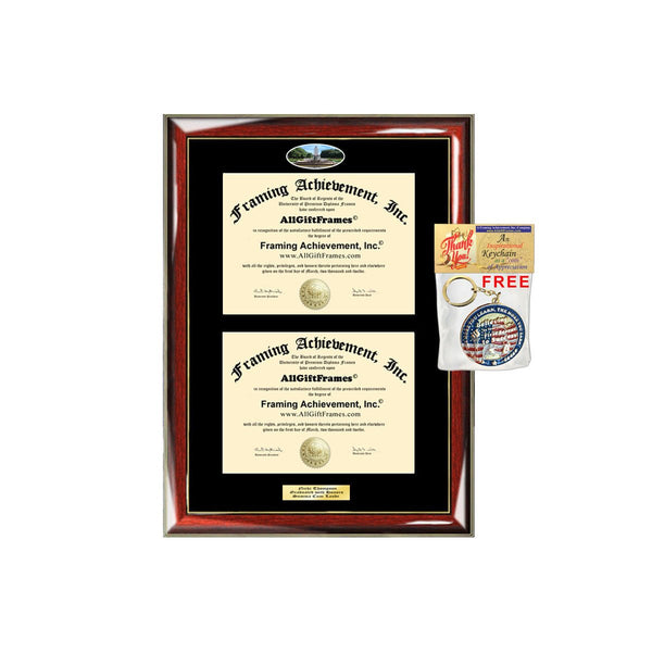Double Diploma Frame University of Texas Austin UTA Dual Degree Holder Engraving Framing Two Certificate Holder Graduation Gift Bachelor Master MBA