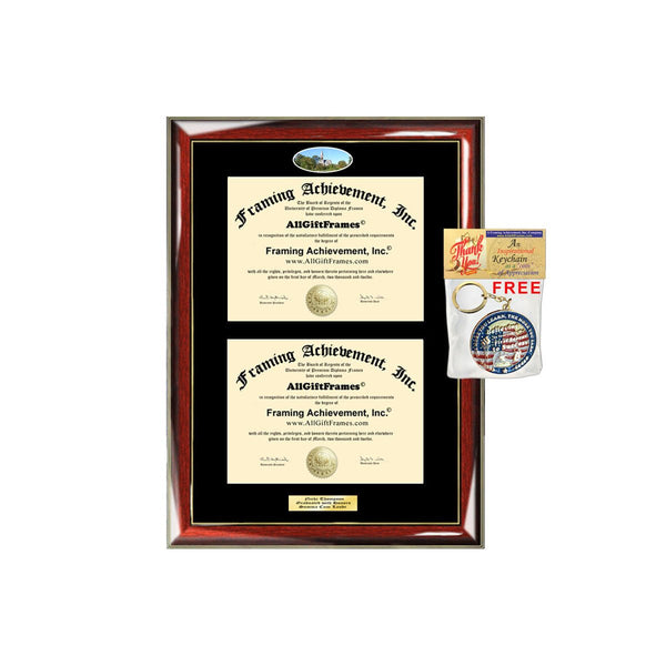 Double Diploma Frame UMass University of Massachusetts Amherst Dual Degree Holder Framing Two Certificate Holder Graduation Gift Bachelor Master MBA