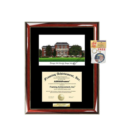AllGiftFrames Mississippi State University MSU Diploma Frame Lithograph Degree Graduation Framing Black Matted Engraved Custom University Graduate Gift Holder Case