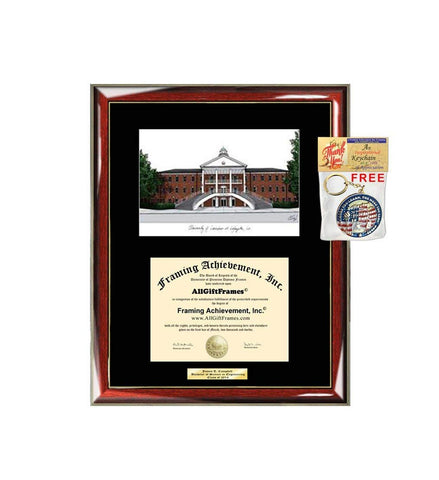 AllGiftFrames University of Louisiana Lafayette Diploma Frame Lithograph Degree Graduation Framing Black Matted Engraved Custom University Graduate Gift Holder Case
