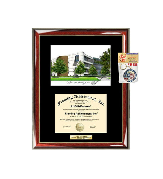 AllGiftFrames California State University Fullerton CSUF Diploma Frame Lithograph Degree Graduation Framing Black Matted Engraved Custom University Graduate Gift Holder Case