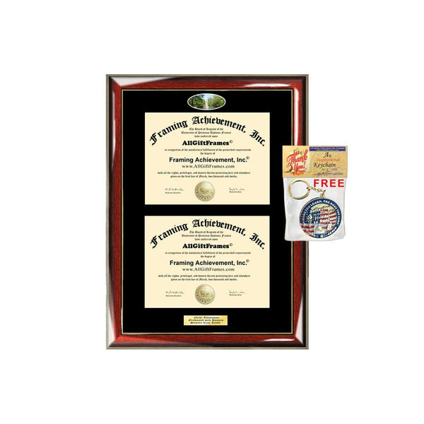 Two Butler Frame Double Diploma Frame Butler University Campus Photo Graduation Dual De