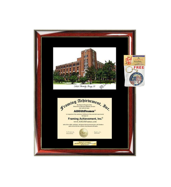 AllGiftFrames DePaul University Diploma Frame Lithograph Degree Graduation Framing Black Matted Engraved Custom University Graduate Gift Holder Case