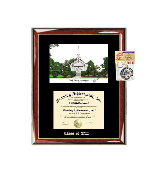 Liberty University Graduation Custom Frame Emboss Lithograph Diploma Degree Framing Embossed Bachelor MBA Master PHD Certificate Framing
