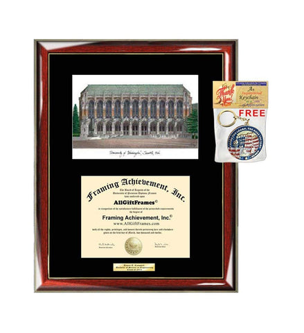 University of Washington Diploma Frame Lithograph UW Graduation Degree Framing Plaque Graduate Black Matted University Diploma Frame
