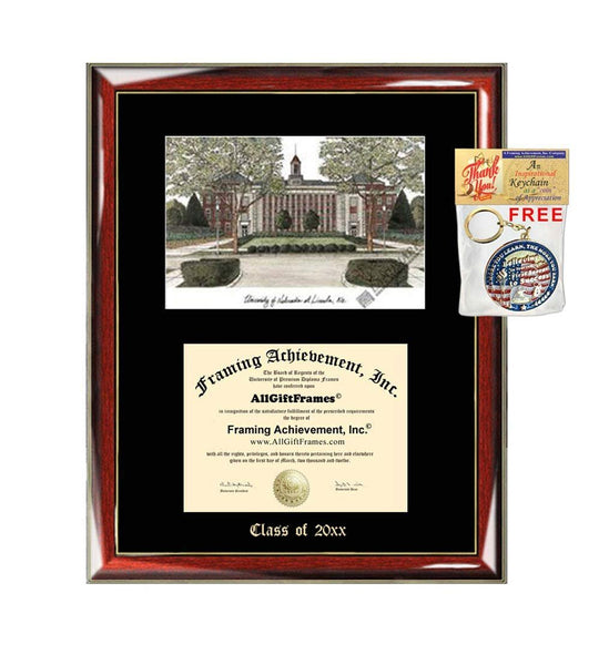 AllGiftFrames University of Nebraska Lincoln Diploma Frame Emboss Lithograph UNL Graduation Degree Framing Certificate Plaque Black Matted Graduate Gift