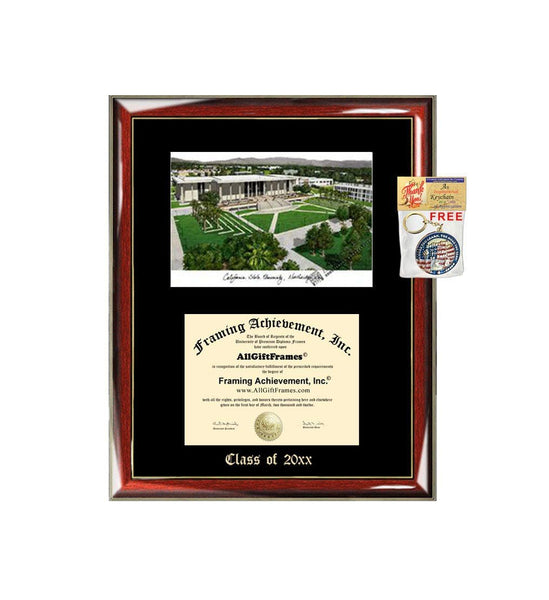 California State University Northridge CSUN Graduation Custom Frame Emboss Lithograph Diploma Degree Framing Embossed Bachelor MBA Master PHD Certificate Framing