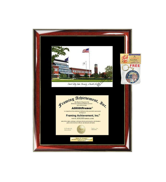 AllGiftFrames Grand Valley State University GVSU Diploma Frame Lithograph Degree Graduation Framing Black Matted Engraved Custom University Graduate Gift Holder Case