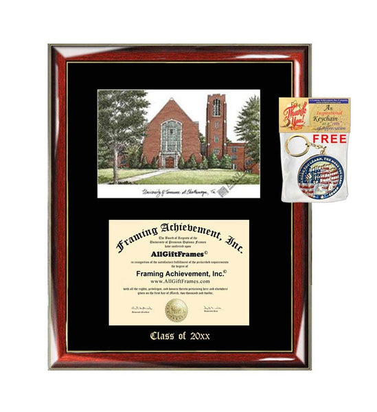 University of Tennessee Chattanooga UTC Diploma Frame Emboss Lithograph Graduate Gift Graduation Degree Framing Plaque Certificate Holder Case University Frame