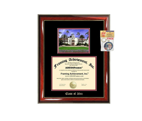 Diploma Frame Big SDSU San Diego State University Campus Photo Graduation Gift Case Embossed Picture Frames Engraving Bachelor Master MBA PHD Personalized Degree