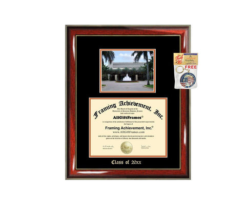 Diploma Frame Big University of Miami Graduation Gift Case Embossed Picture Frames Engraving Degree Graduate Bachelor Masters MBA PHD Doctorate School