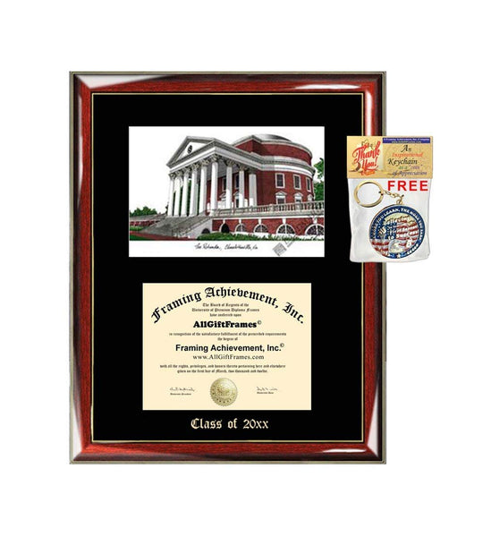 University of Virginia UVA Graduation Custom Frame Emboss Lithograph Diploma Degree Framing Embossed Bachelor MBA Master PHD Certificate Framing