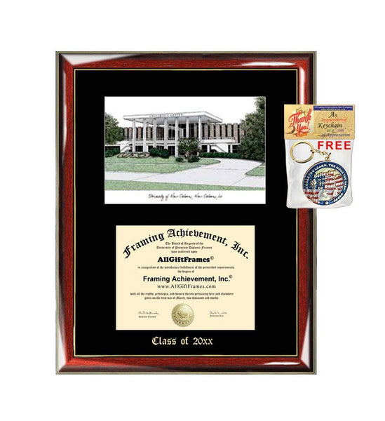 University of New Orleans Diploma Frame Emboss Lithograph UNO Graduation Degree Framing Graduate Gift University Diploma Frames