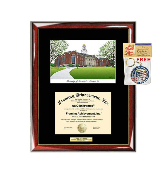 University of Connecticut Diploma Frame Lithograph UCONN Black Matted Case Holder Framing Degree Graduation Graduate Gifts University Diploma Frames