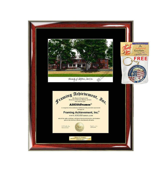 University of California Davis Diploma Frame Lithograph UCD Graduation Diploma Holder Case Certificate Graduate Plaque UC David Black Matted Diploma Frames