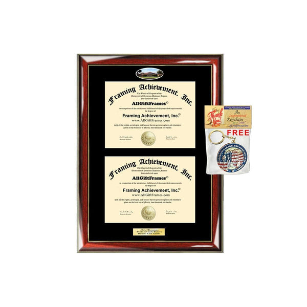 Double Diploma Frame Stanford University Dual Degree Holder Engraving Framing Two Certificate Holder Graduation Gift Bachelor Master MBA