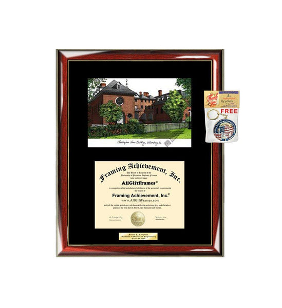 College of William & Mary W&M Diploma Frame Lithograph WM Graduation Gift Graduate Plaque Degree Certificate Holder Diploma Frame