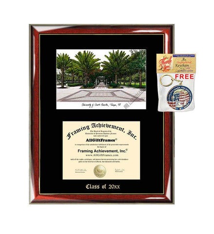 University of South Florida Diploma Frame Emboss Lithograph USF Graduate Gift Graduation College Framing Degree University Diploma Frames