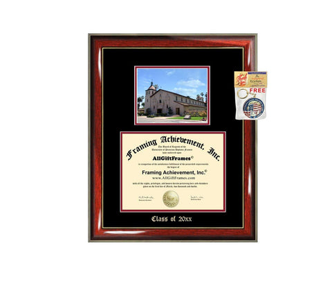 Diploma Frame Big Santa Clara University SCU Graduation Gift Case Embossed Picture Frames Engraving Degree Graduate Bachelor Masters MBA PHD Doctorate School