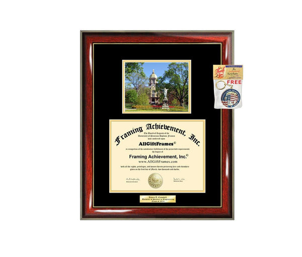 Diploma Frame University of Notre Dame Graduation Gift Idea ND Engraved Picture Frames Engraving Degree Cheap Graduate Bachelor Masters MBA PHD Doctorate School
