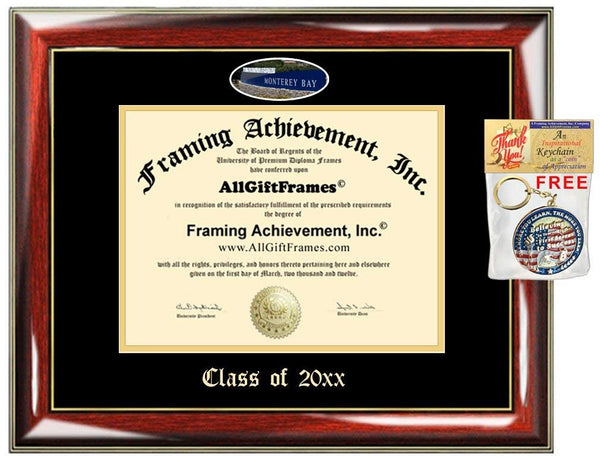 CSUMB Custom Diploma Frames Embossed Best California State University Monterey Bay Graduation Degree Frame Double Mat Campus Fisheye Picture Frame Cheap Degree Graduate Gift