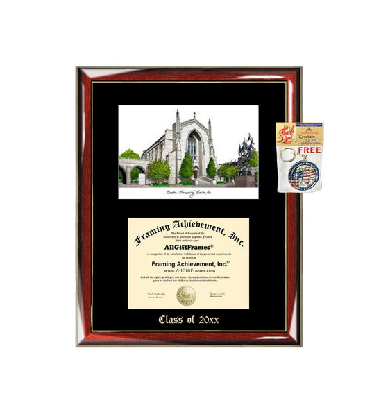 Boston University BU Graduation Custom Frame Emboss Lithograph Diploma Degree Framing Embossed Bachelor MBA Master PHD Certificate Framing