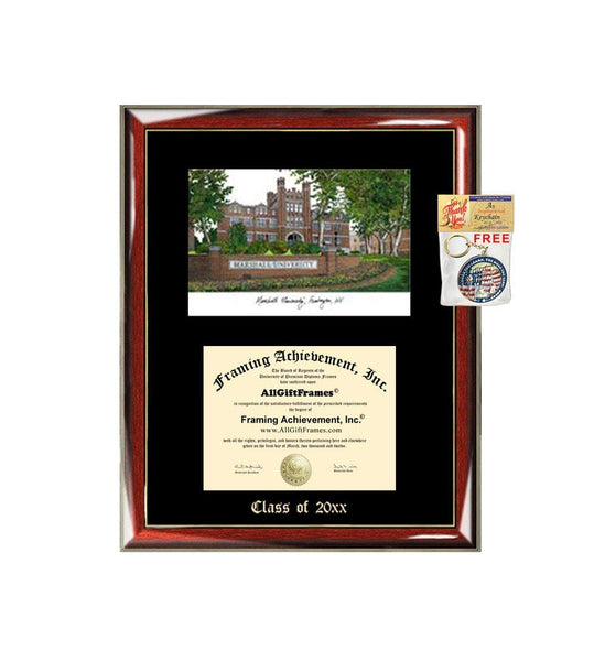 Marshall University Graduation Custom Frame Emboss Lithograph Diploma Degree Framing Embossed Bachelor MBA Master PHD Certificate Framing