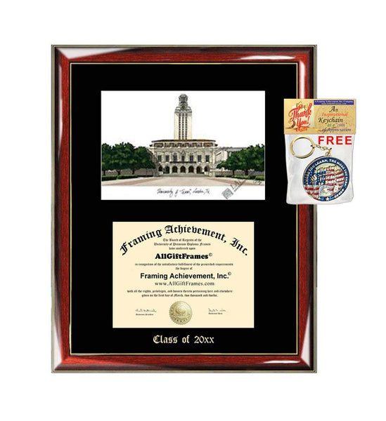 University of Texas Austin Diploma Frame Emboss Lithograph UTA Graduation Gift Diploma Framing Degree Plaque University Diploma Frames