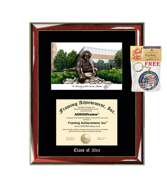 University of North Carolina Charlotte Diploma Frame Emboss Lithograph UNCC Graduation Degree Holder Graduate Gifts University Diploma Frames