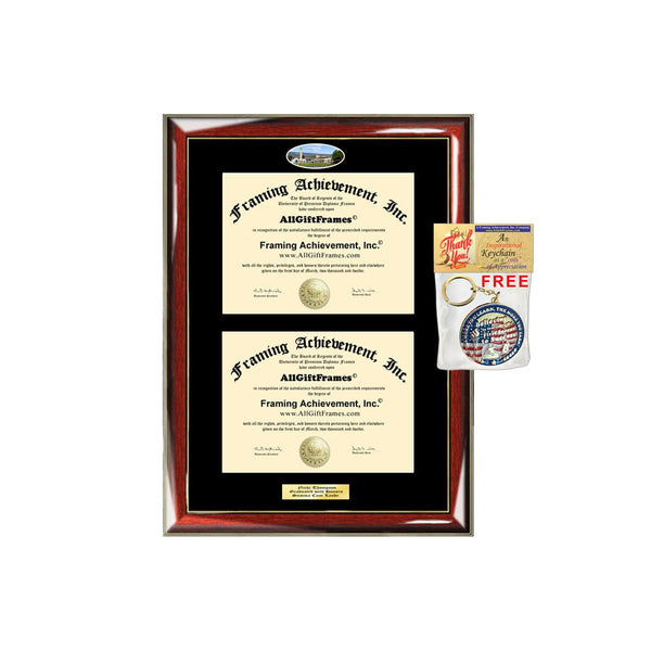 Double Diploma Frame UCSB University of California Santa Barbara Dual Degree Holder Engraving Framing Two Certificate Holder Graduation Gift Bachelor Master MBA