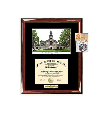 AllGiftFrames Kansas State University KSU Diploma Frame Lithograph Degree Graduation Framing Black Matted Engraved Custom University Graduate Gift Holder Case