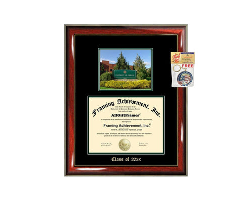 Diploma Frame Big University of Oregon Graduation Gift Case Embossed Picture Frames Engraving Degree Graduate Bachelor Masters MBA PHD Doctorate School