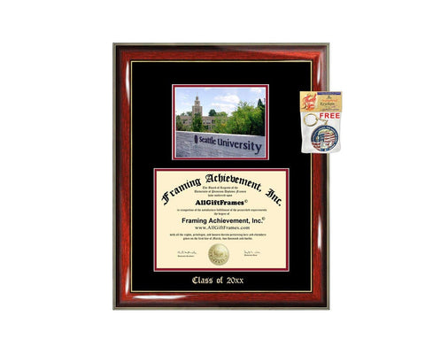 Diploma Frame Big Seattle University Graduation Gift Case Embossed Picture Frames Engraving Degree Graduate Bachelor Masters MBA PHD Doctorate School