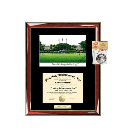 AllGiftFrames Florida Atlantic University FAU Diploma Frame Lithograph Degree Graduation Framing Black Matted Engraved Custom University Graduate Gift Holder Case