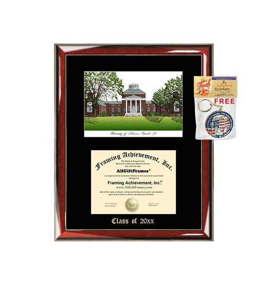 University of Delaware Graduation Custom Frame Emboss Lithograph Diploma Degree Framing Embossed Bachelor MBA Master PHD Certificate Framing